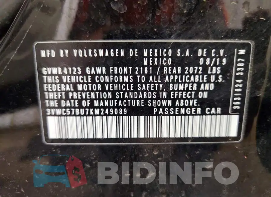 3VWC57BU7KM249089 Photo# 13
