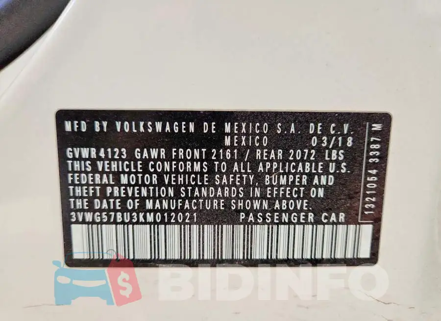 3VWG57BU3KM012021 Photo# 13