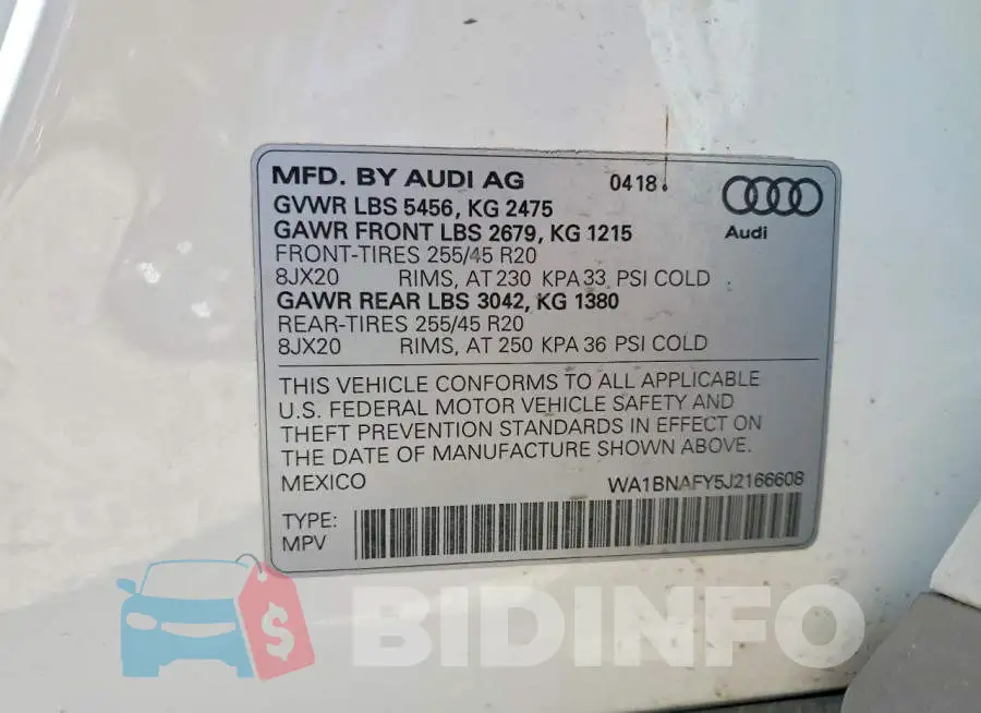 WA1BNAFY5J2166608 Photo# 13