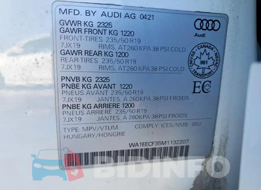 WA1EECF35M1132207 Photo# 13
