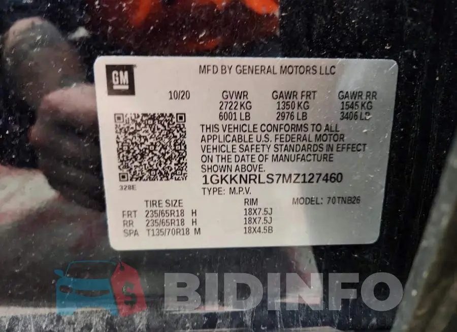 1GKKNRLS7MZ127460 Photo# 13