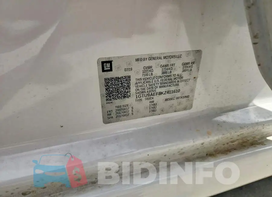 1GTU9AEF8KZ411610 Photo# 12