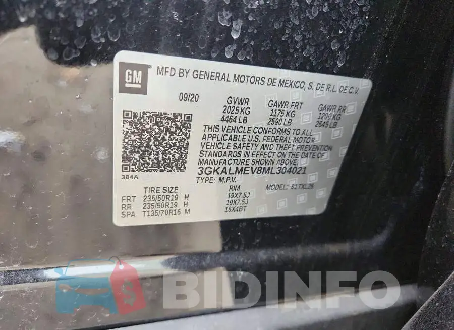 3GKALMEV8ML304021 Photo# 12