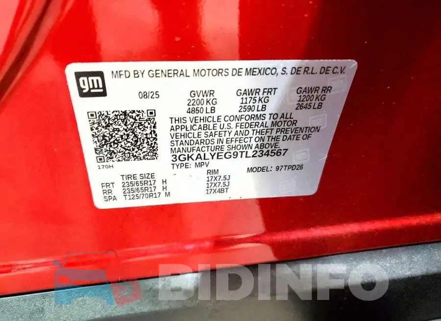 3GKALYEG9TL234567 Photo# 13