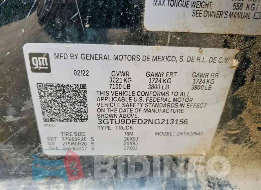 3GTU9DED2NG213156 Photo# 12