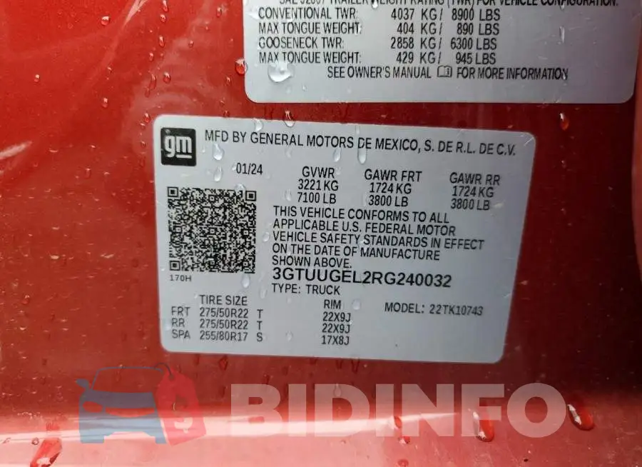 3GTUUGEL2RG240032 Photo# 12