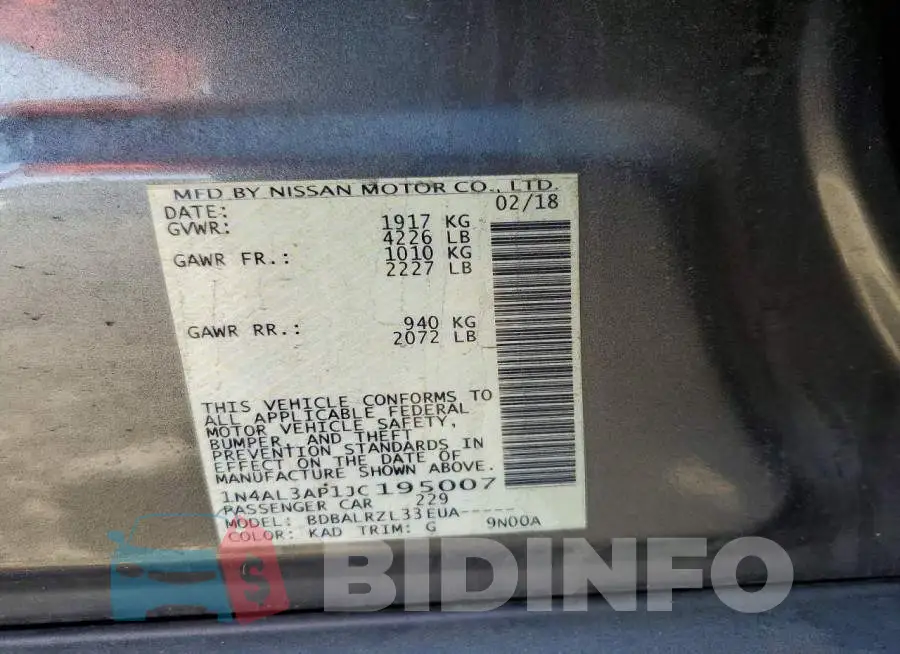 1N4AL3AP1JC195007 Photo# 12