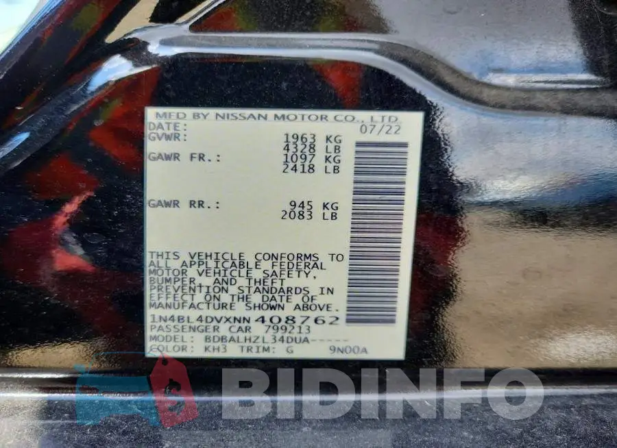 1N4BL4DVXNN408762 Photo# 13