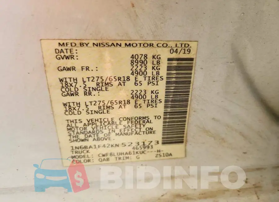 1N6BA1F42KN523173 Photo# 13