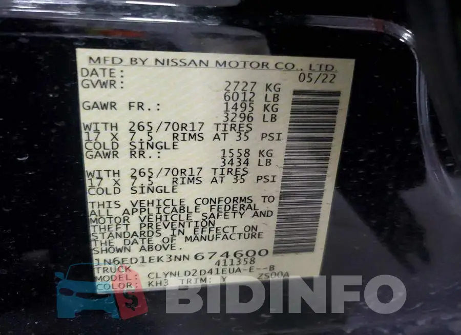 1N6ED1EK3NN674600 Photo# 13