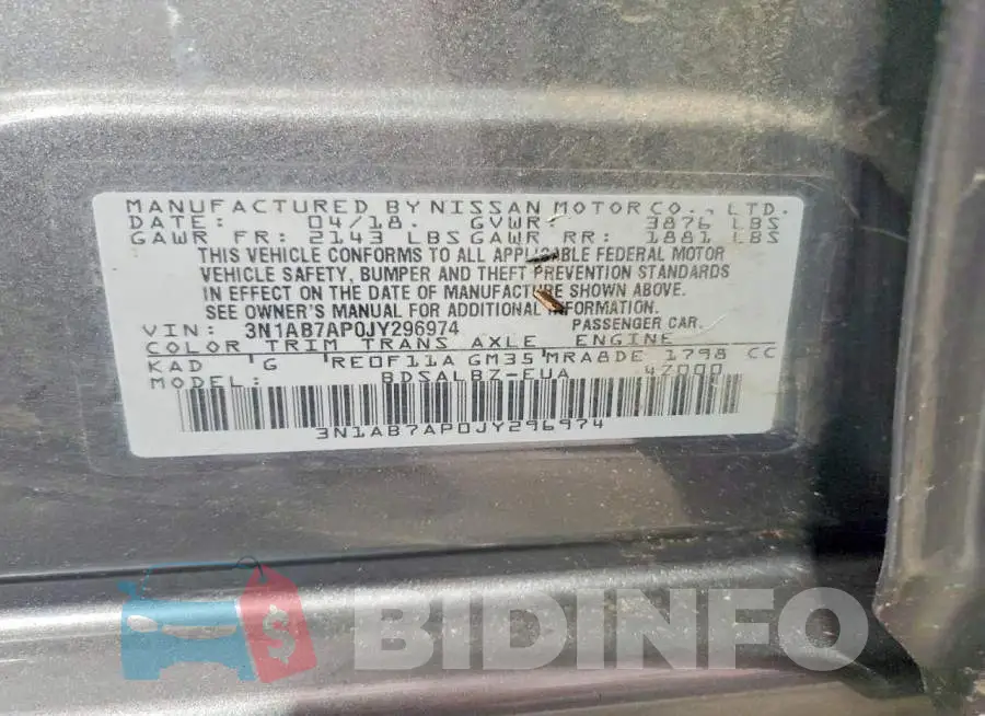 3N1AB7AP0JY296974 Photo# 12