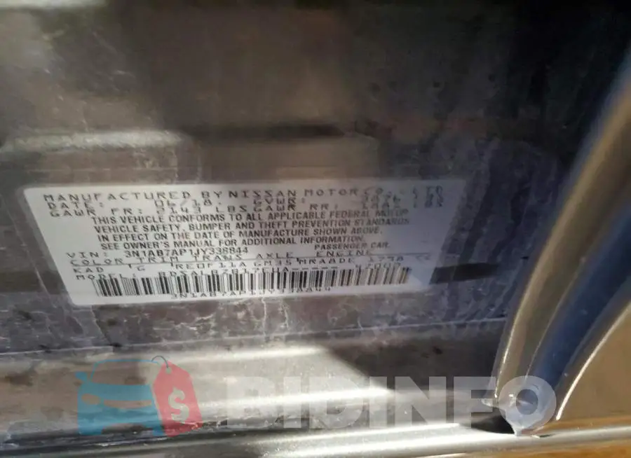 3N1AB7AP1JY338844 Photo# 12