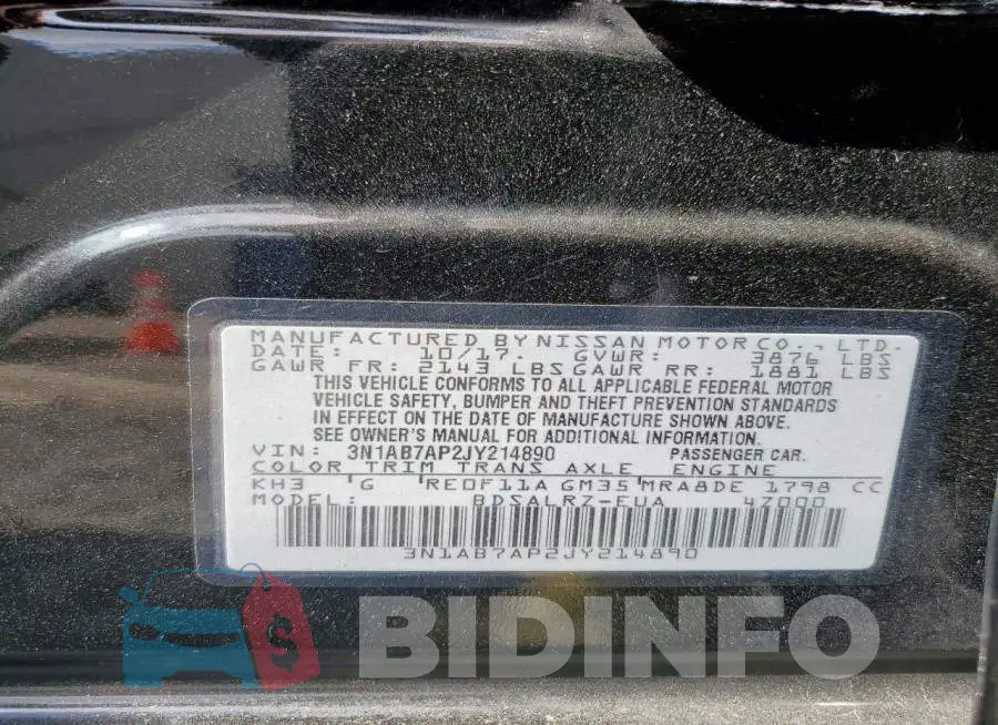 3N1AB7AP2JY214890 Photo# 13