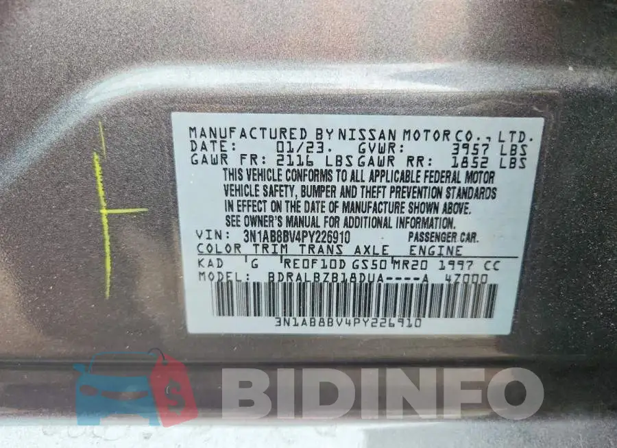 3N1AB8BV4PY226910 Photo# 12