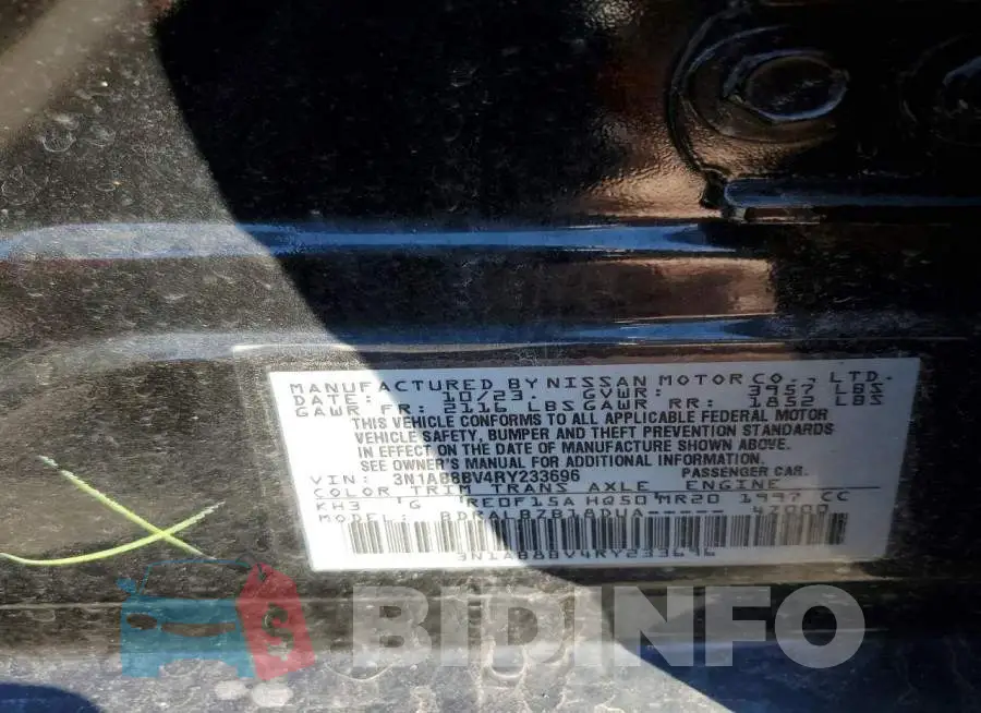 3N1AB8BV4RY233696 Photo# 12