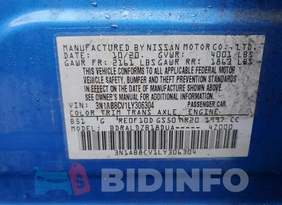 3N1AB8CV1LY306304 Photo# 12