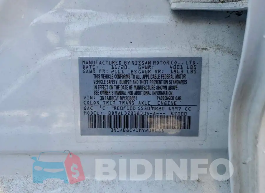 3N1AB8CV1MY208651 Photo# 13