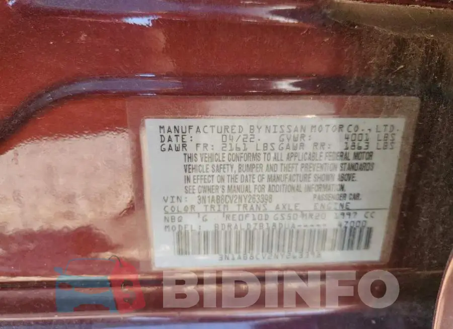 3N1AB8CV2NY263398 Photo# 12