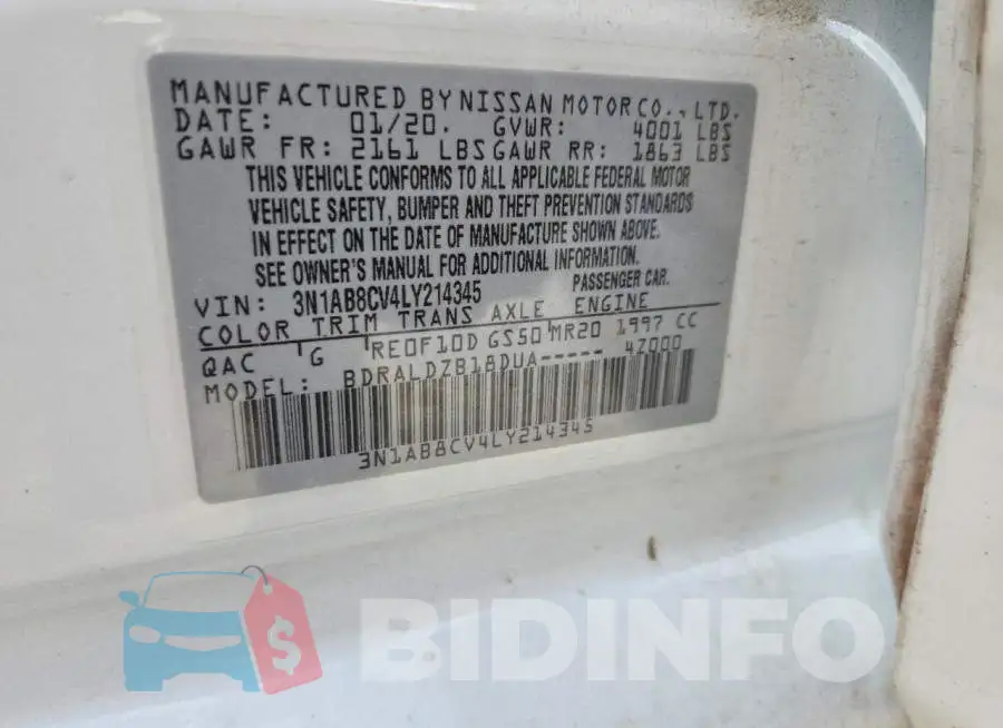 3N1AB8CV4LY214345 Photo# 12