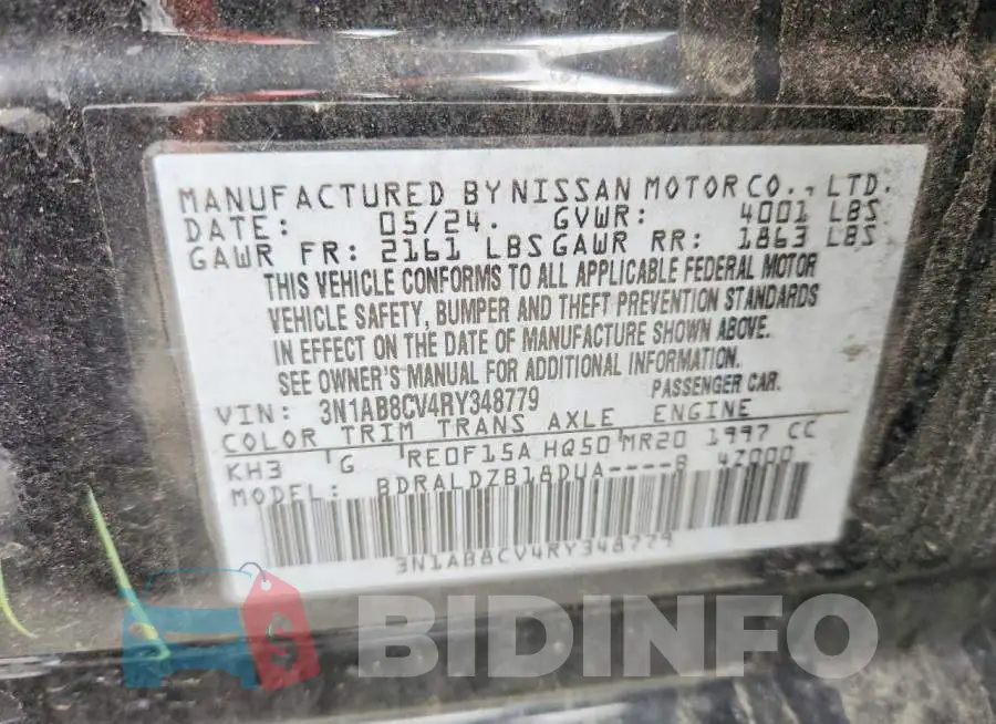 3N1AB8CV4RY348779 Photo# 12