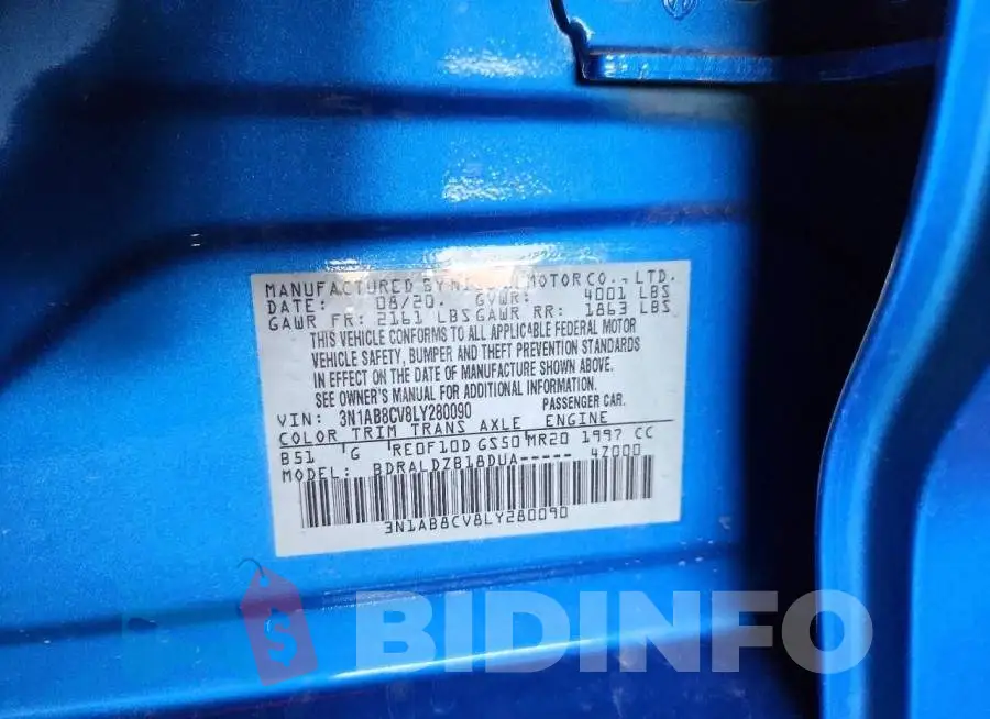 3N1AB8CV8LY280090 Photo# 12