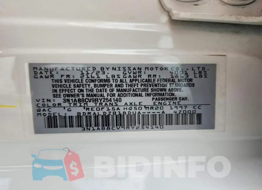 3N1AB8CV9RY254140 Photo# 12
