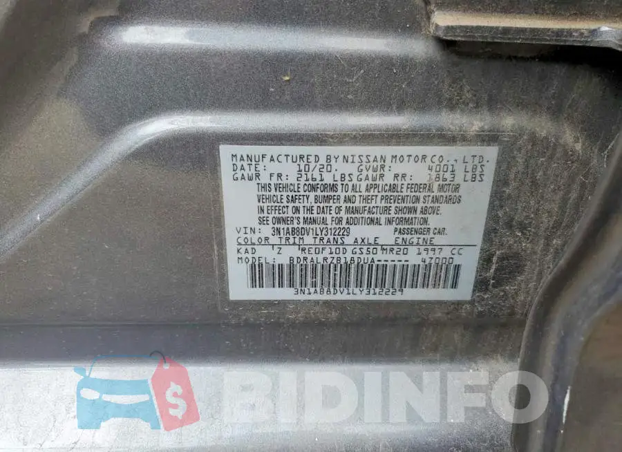 3N1AB8DV1LY312229 Photo# 12