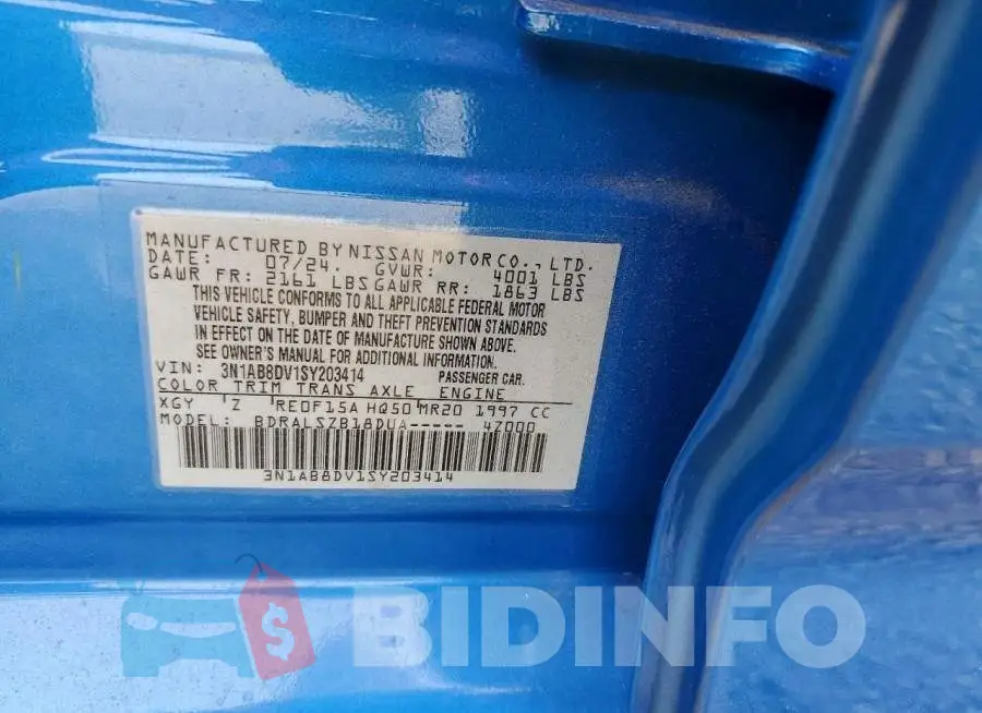 3N1AB8DV1SY203414 Photo# 12