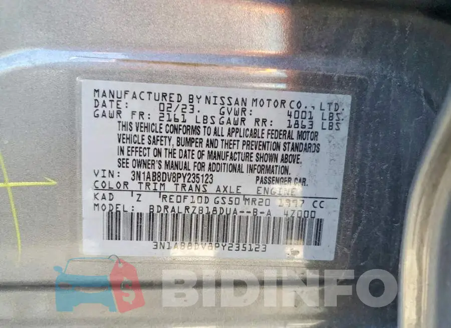 3N1AB8DV8PY235123 Photo# 12