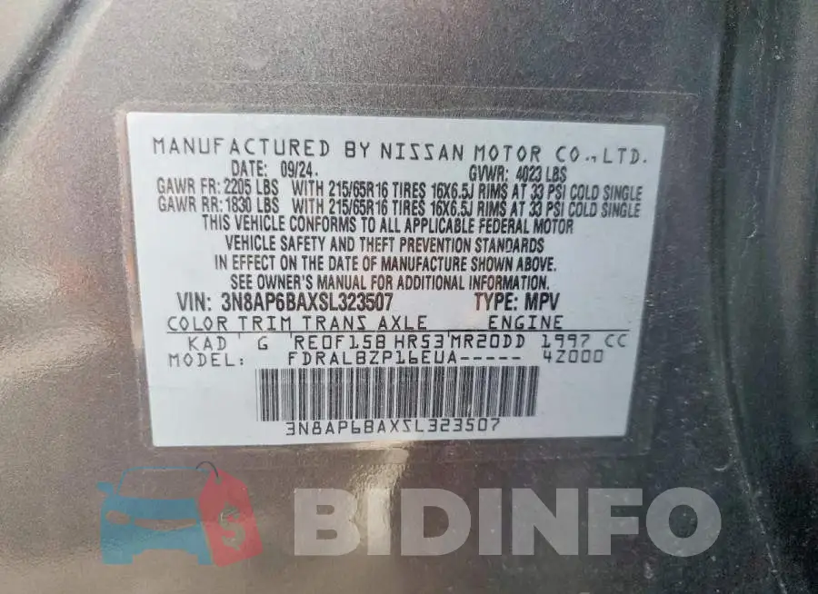 3N8AP6BAXSL323507 Photo# 14