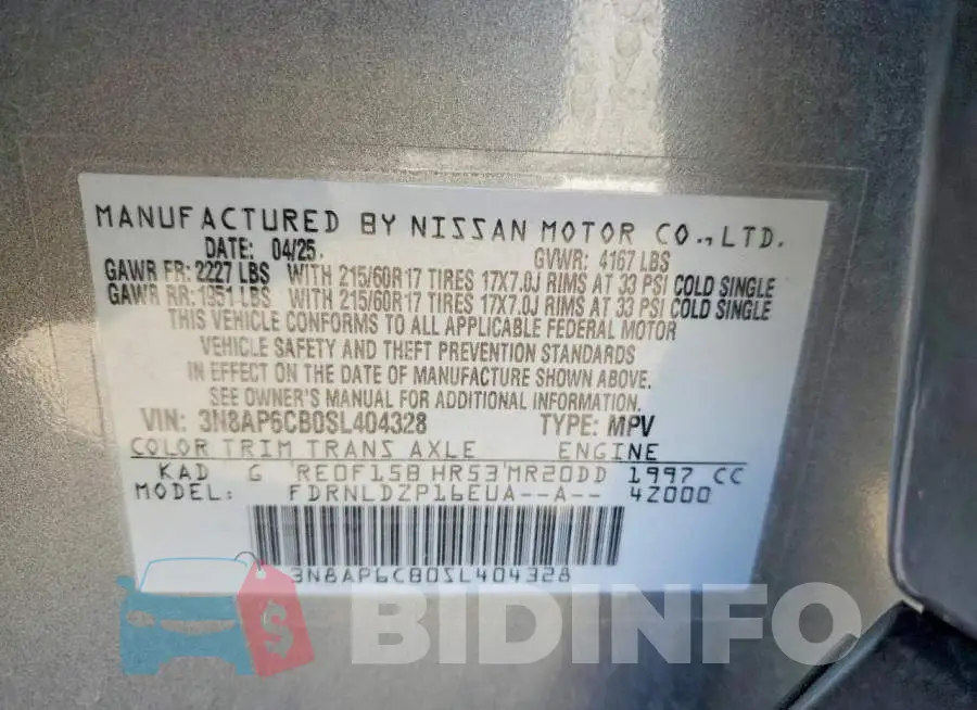 3N8AP6CB0SL404328 Photo# 14