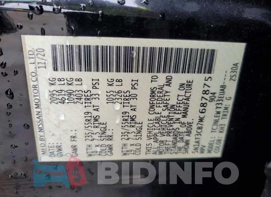 5N1AT3CB7MC687875 Photo# 14