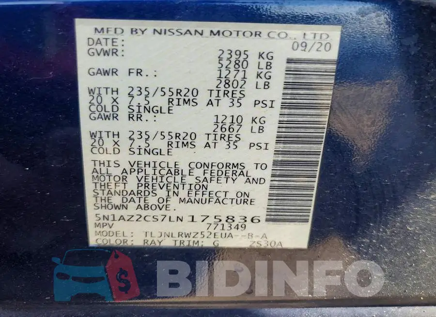 5N1AZ2CS7LN175836 Photo# 13