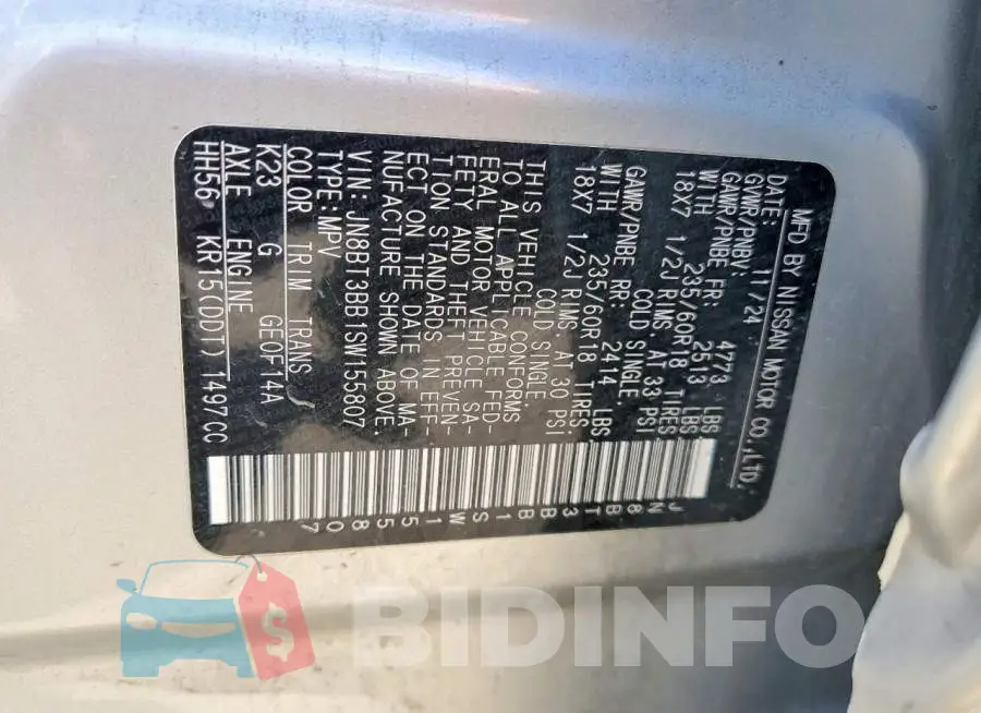 JN8BT3BB1SW155807 Photo# 13