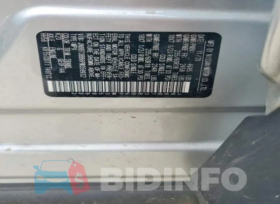 JN8BT3BB6PW359932 Photo# 14