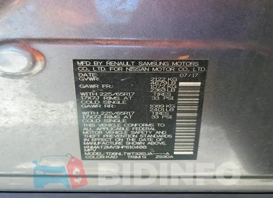 KNMAT2MV3HP610488 Photo# 14
