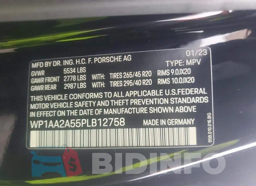 WP1AA2A55PLB12758 Photo# 13