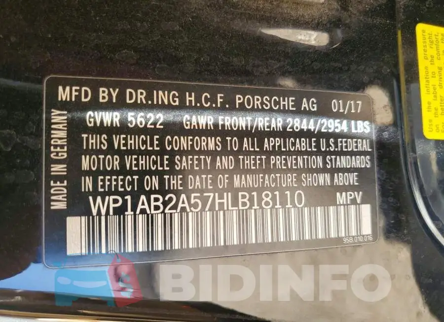 WP1AB2A57HLB18110 Photo# 13