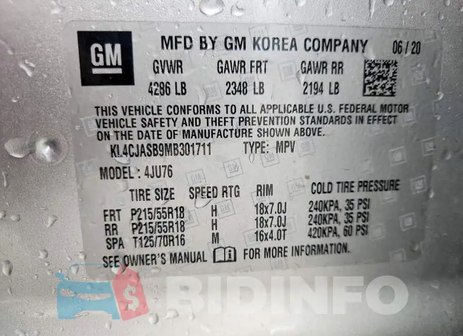 KL4CJASB9MB301711 Photo# 12