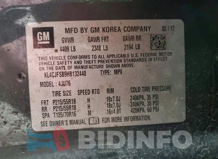 KL4CJFSB9HB132440 Photo# 14