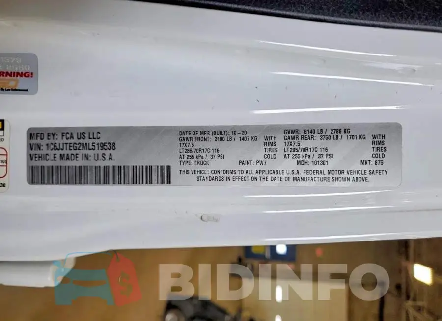1C6JJTEG2ML519538 Photo# 12