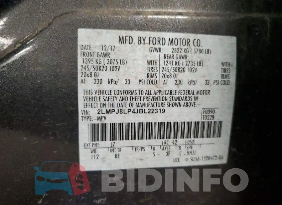 2LMPJ8LP4JBL22319 Photo# 14