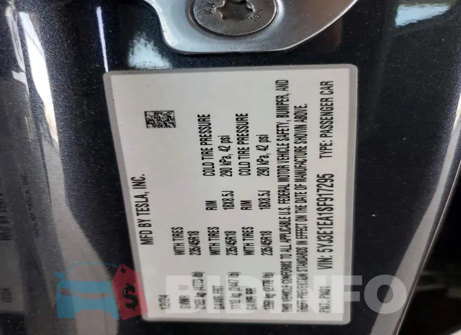 5YJ3E1EA1SF917295 Photo# 12