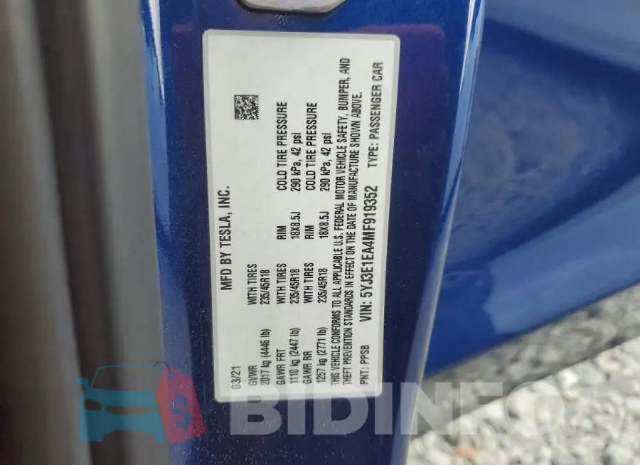 5YJ3E1EA4MF919352 Photo# 12