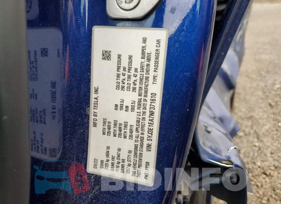 5YJ3E1EA7NF371610 Photo# 12