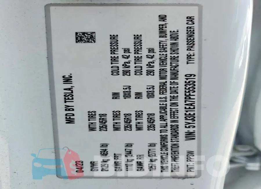 5YJ3E1EA7PF553519 Photo# 13