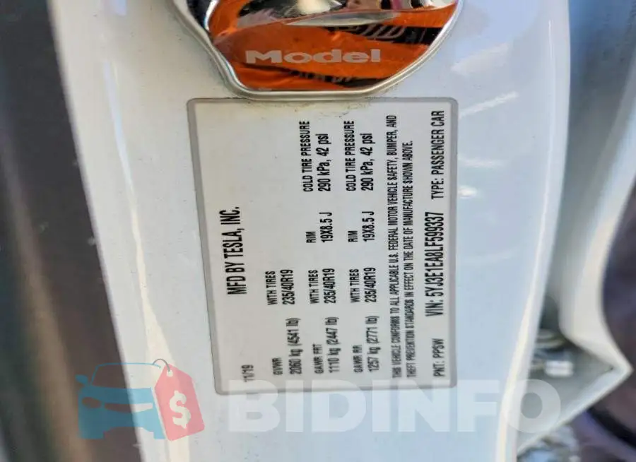 5YJ3E1EA8LF599337 Photo# 12