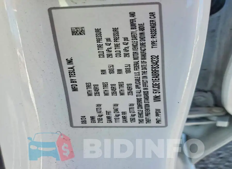 5YJ3E1EA8RF834232 Photo# 12