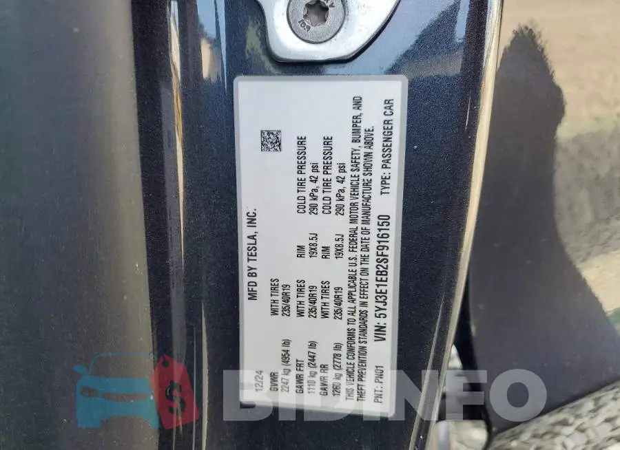 5YJ3E1EB2SF916150 Photo# 12