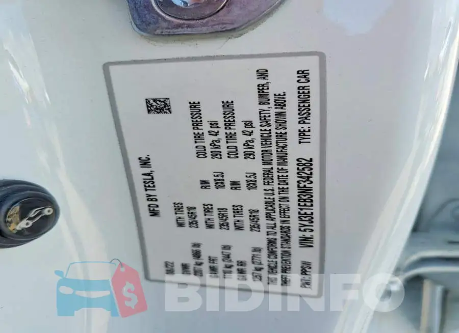 5YJ3E1EB3NF342582 Photo# 12